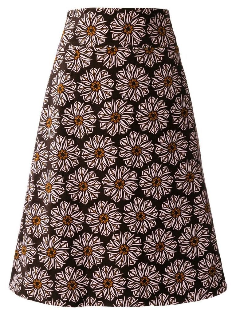 La Doublej a-line floral skirt - Brown