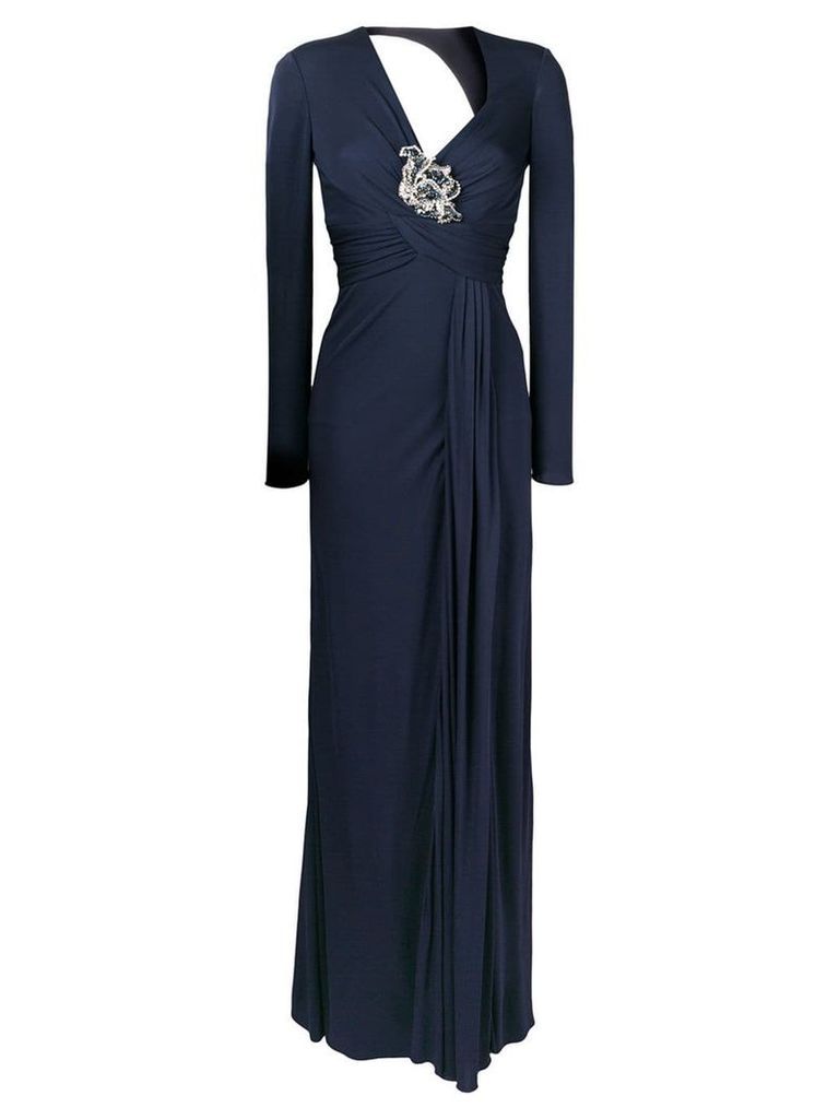 Versace long empire line dress - Blue