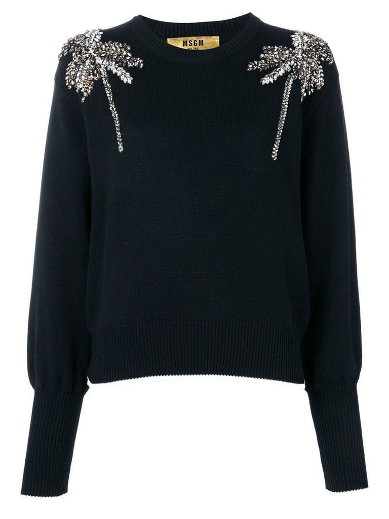 MSGM crystal-embellished sweater - Black