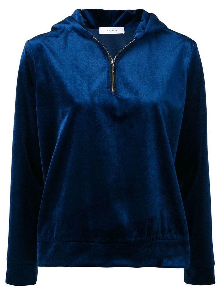 Roseanna velvet hooded sweater - Blue