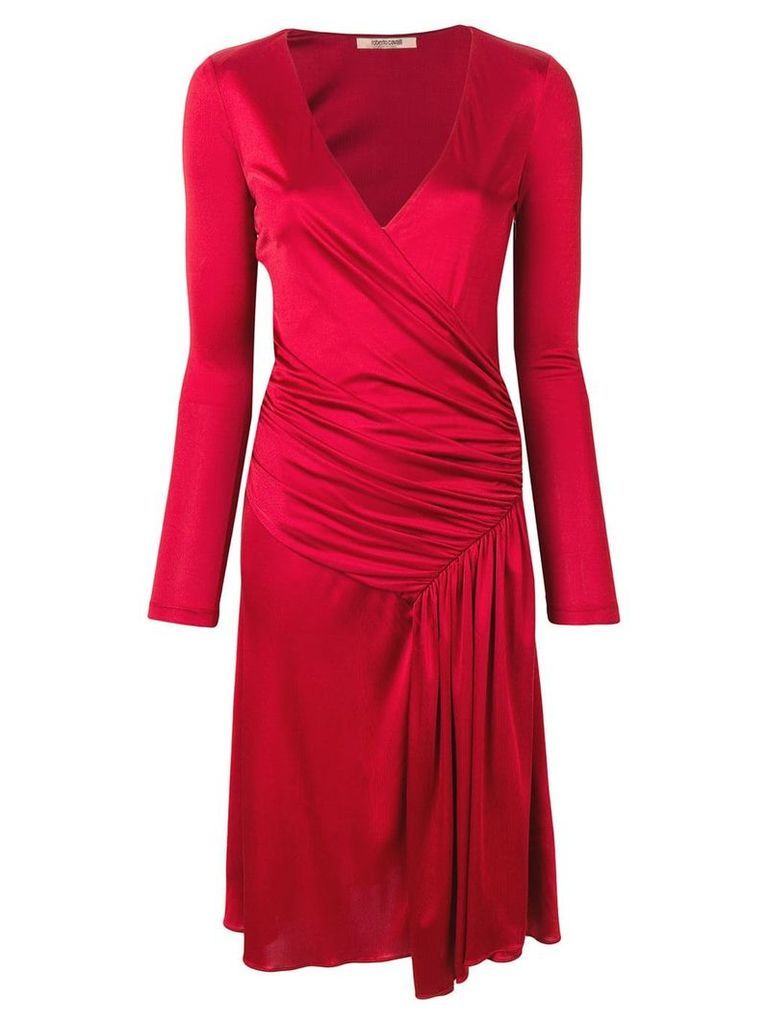 Roberto Cavalli draped detail dress - Red