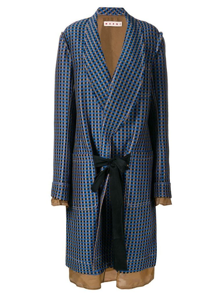 Marni single-breasted geometric coat - Blue