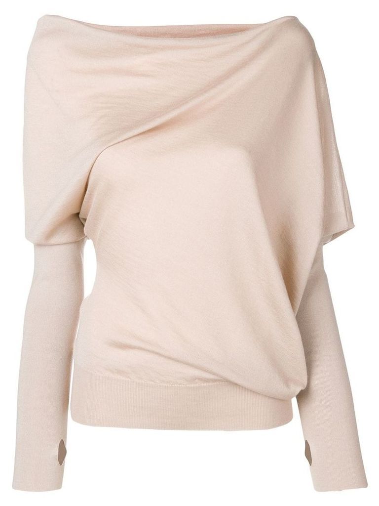 Tom Ford asymmetric knitted blouse - Brown