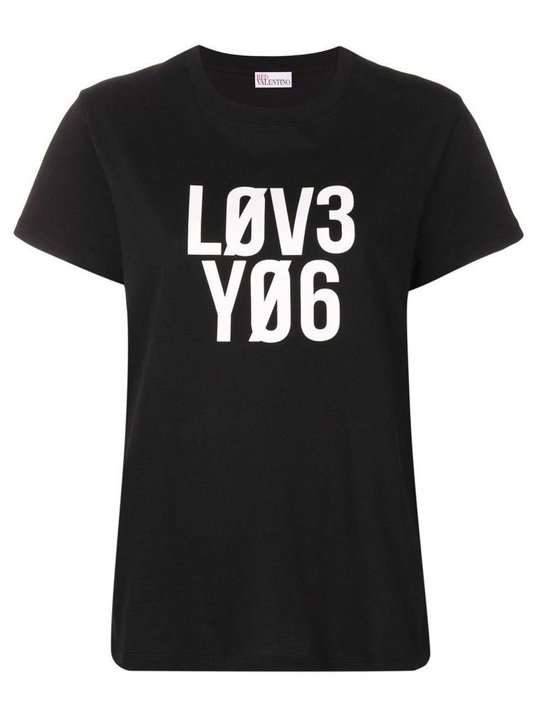 Red Valentino love you print T-shirt - Black