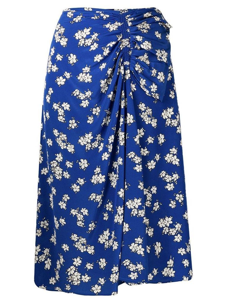 P.A.R.O.S.H. floral print gathered skirt - Blue