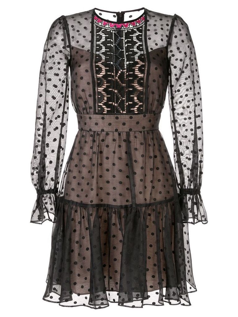 Temperley London polka dot short dress - Black