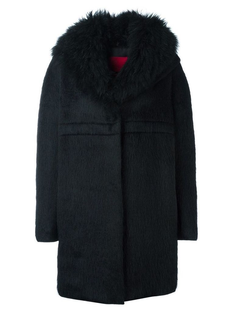 Moncler long sleeve cocoon coat - Black