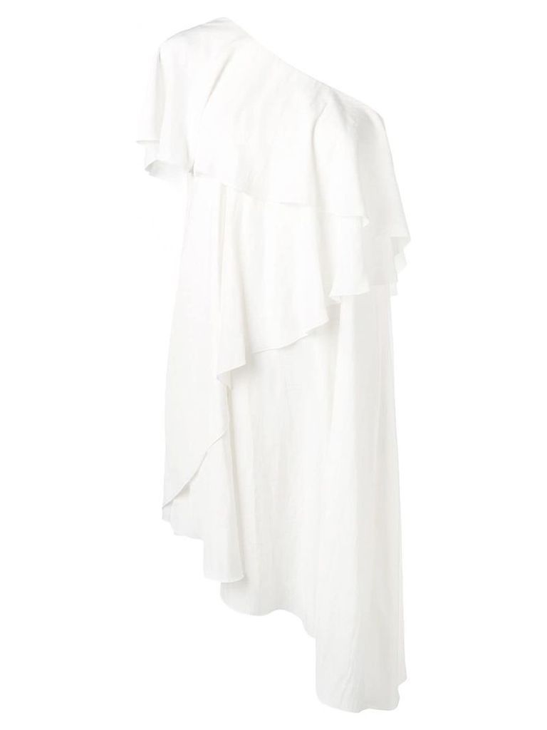 LANVIN one shoulder ruffle dress - White