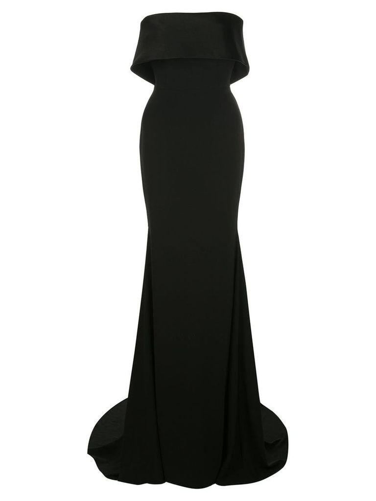 Alex Perry folded top evening dress - Black