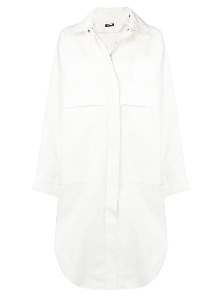 Jil Sander Navy oversized shirt jacket - White