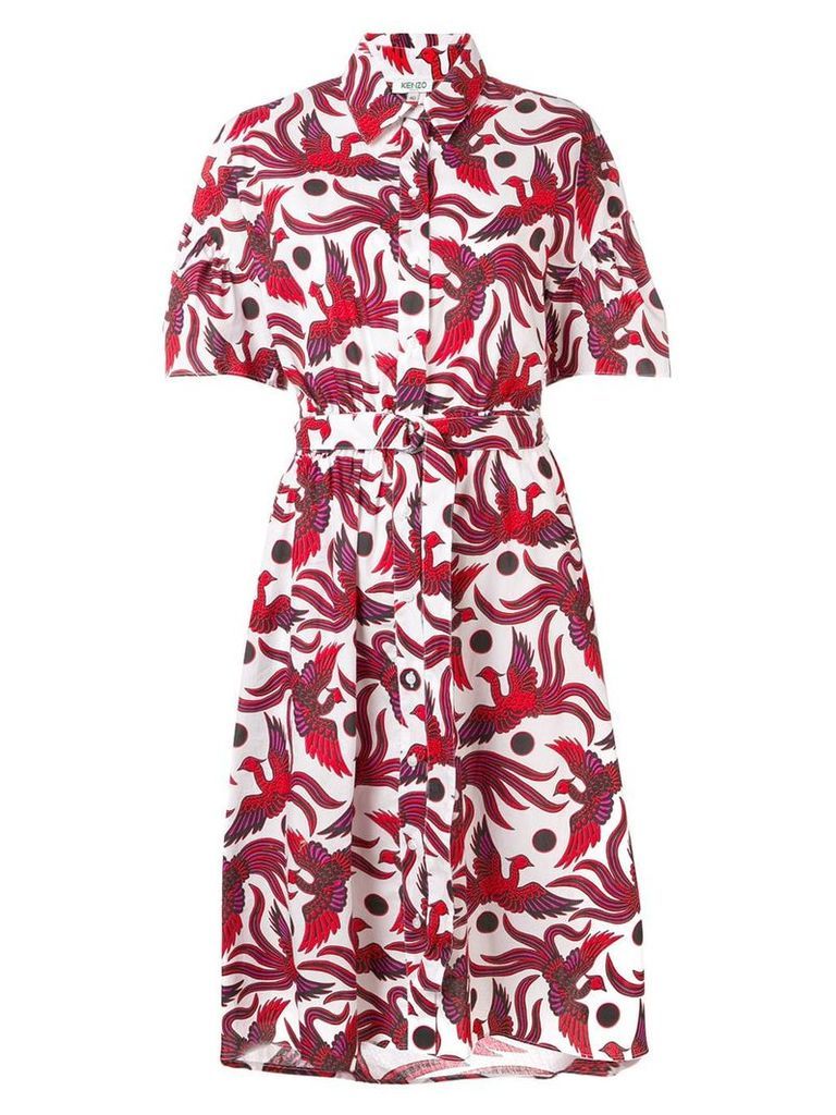 Kenzo bird print dress - Red