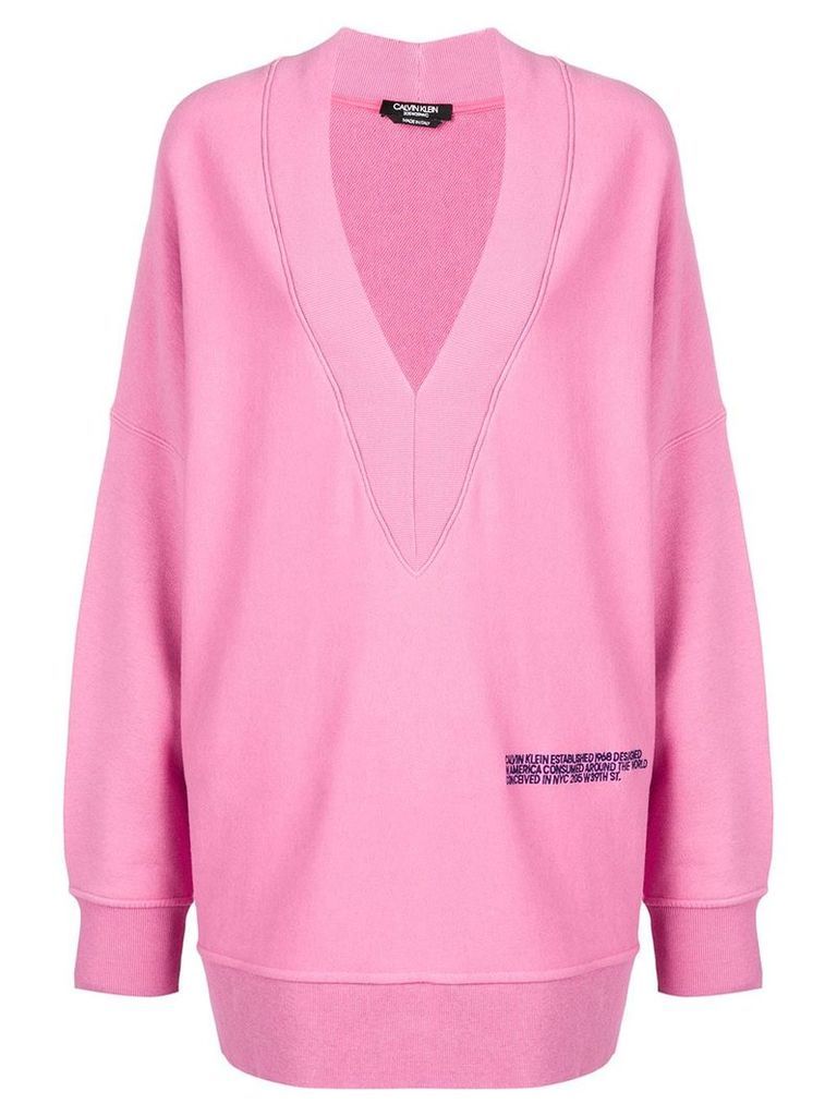 Calvin Klein 205W39nyc oversized v-neck sweatshirt - PINK