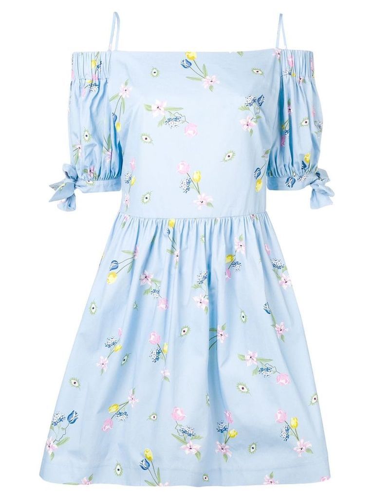 Vivetta off shoulder floral print dress - Blue