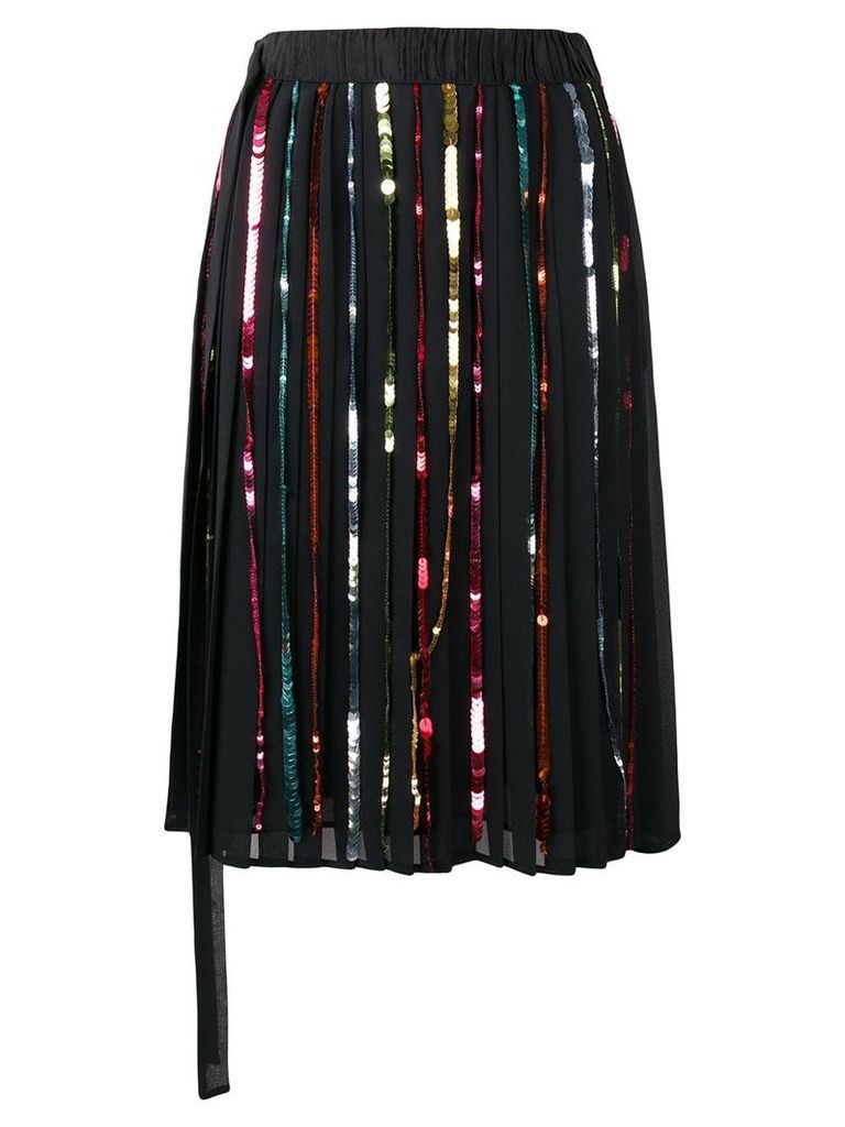 Marco De Vincenzo sequin striped skirt - Black