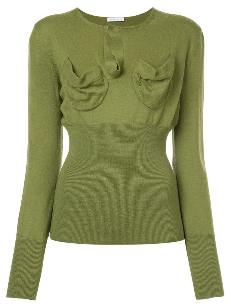 JW Anderson fitted knitted top - Green