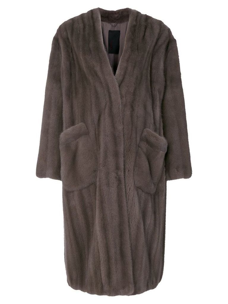 Liska Viro fur coat - Grey