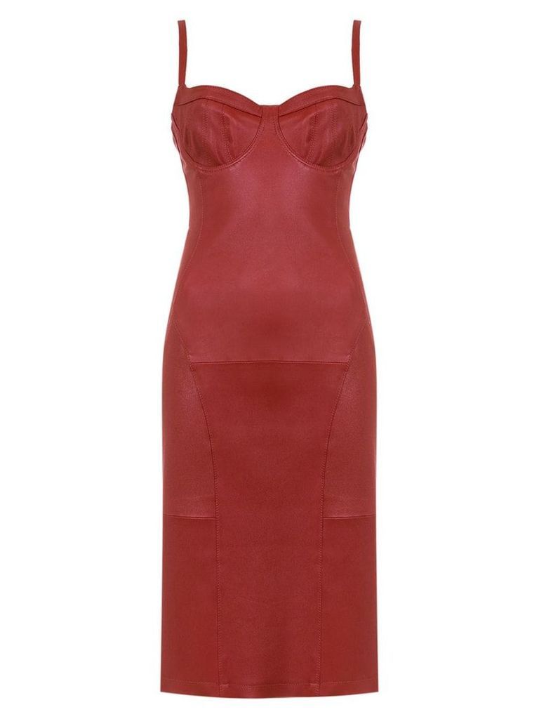 Tufi Duek leather fitted dress - Red