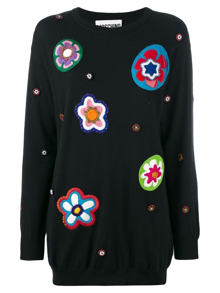 Moschino floral patch knit dress - Black