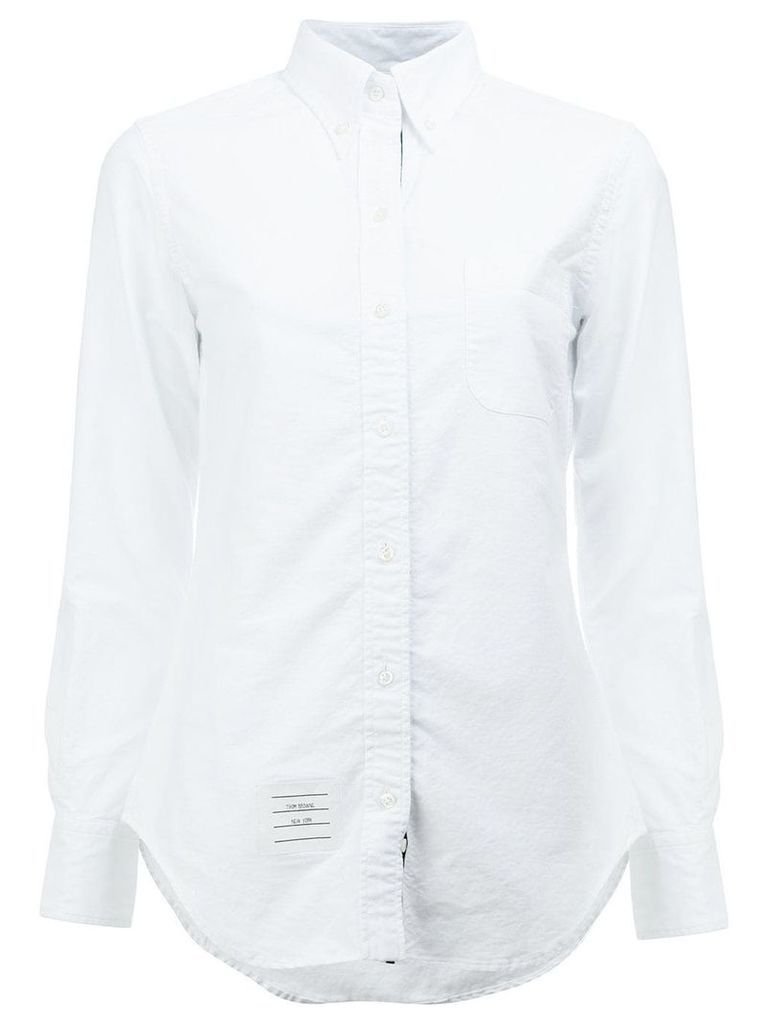 Thom Browne Classic Long Sleeve Button Down Shirt In White Oxford