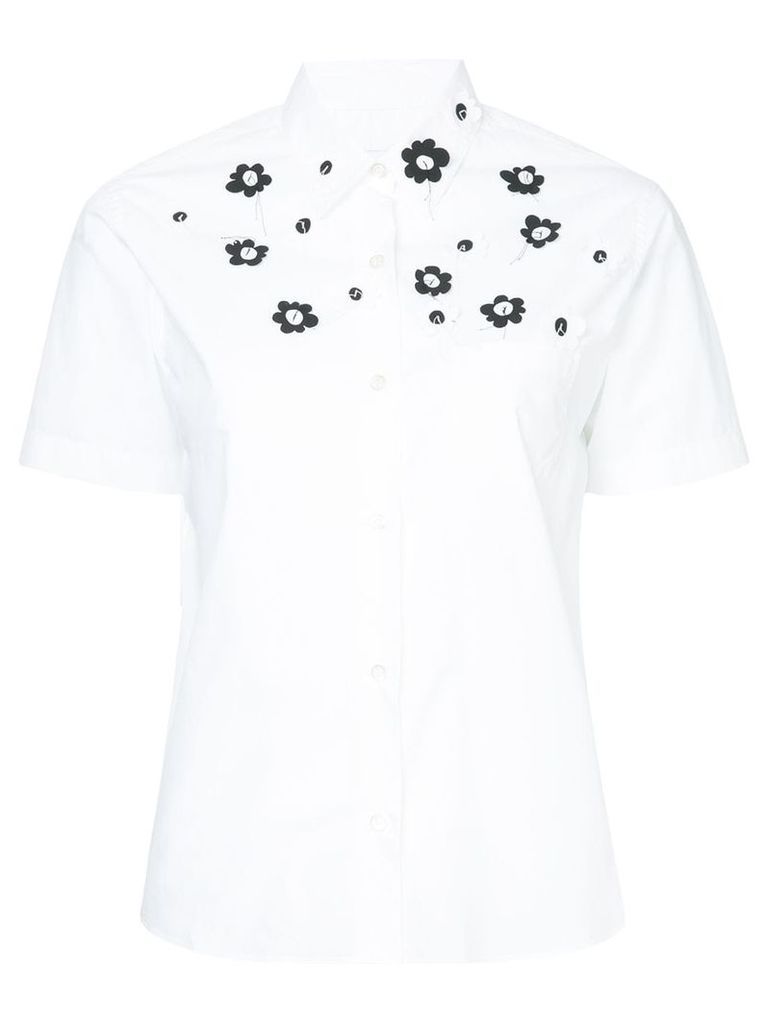 Jimi Roos appliqué flower short sleeve shirt - White