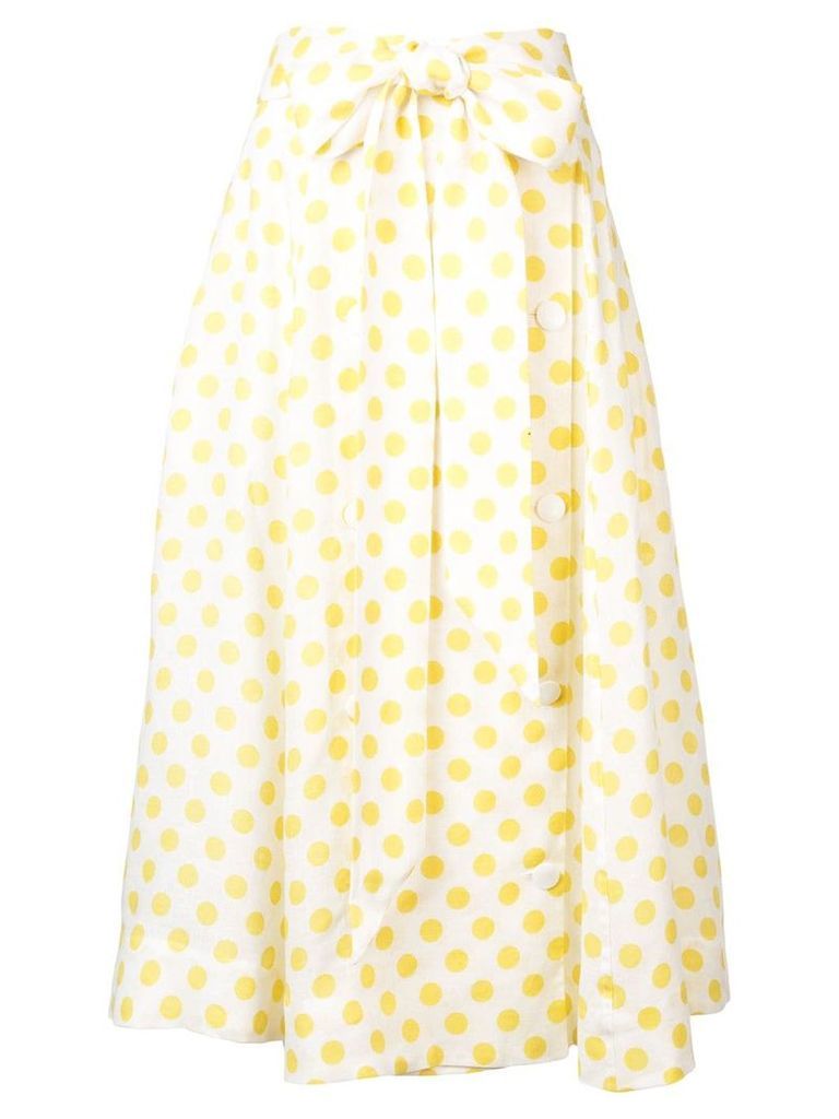 Lisa Marie Fernandez polka dot full skirt - Yellow