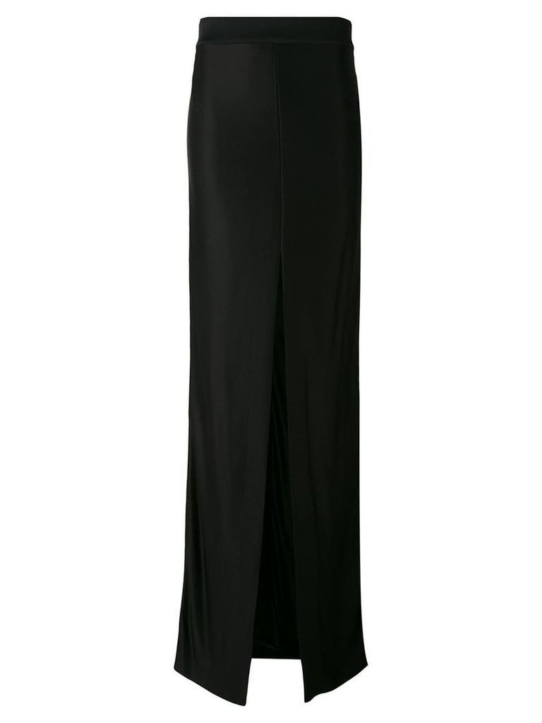 Mugler slit detail long length skirt - Black