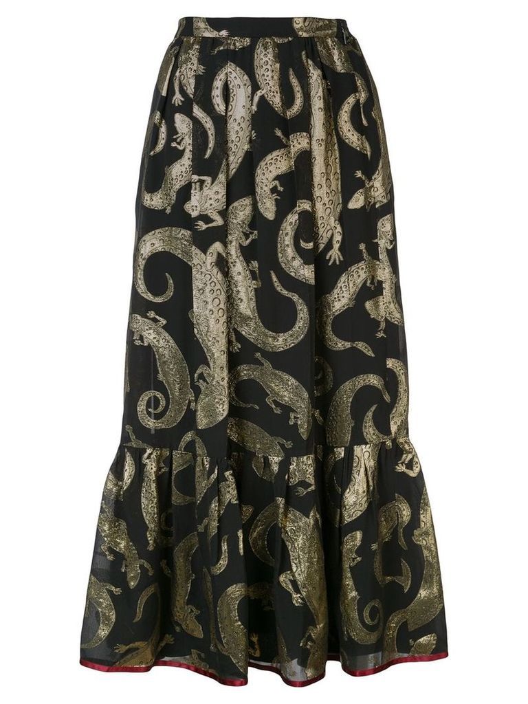 Gucci lizard jacquard skirt - Black