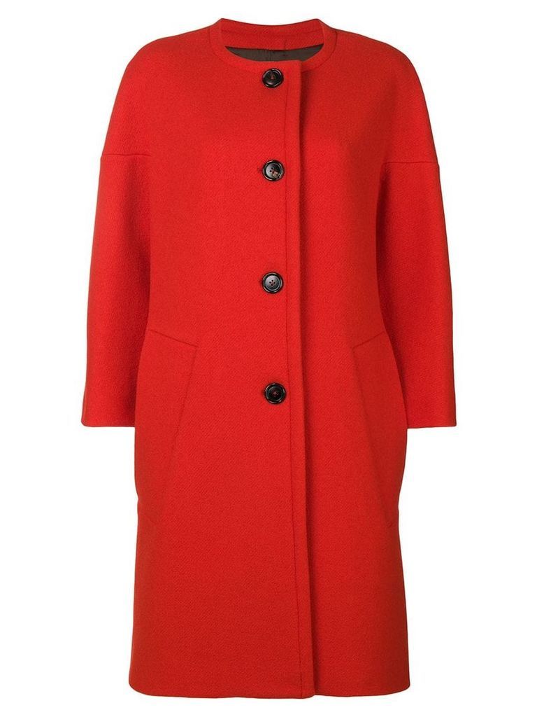 Marni round neck coat - Red