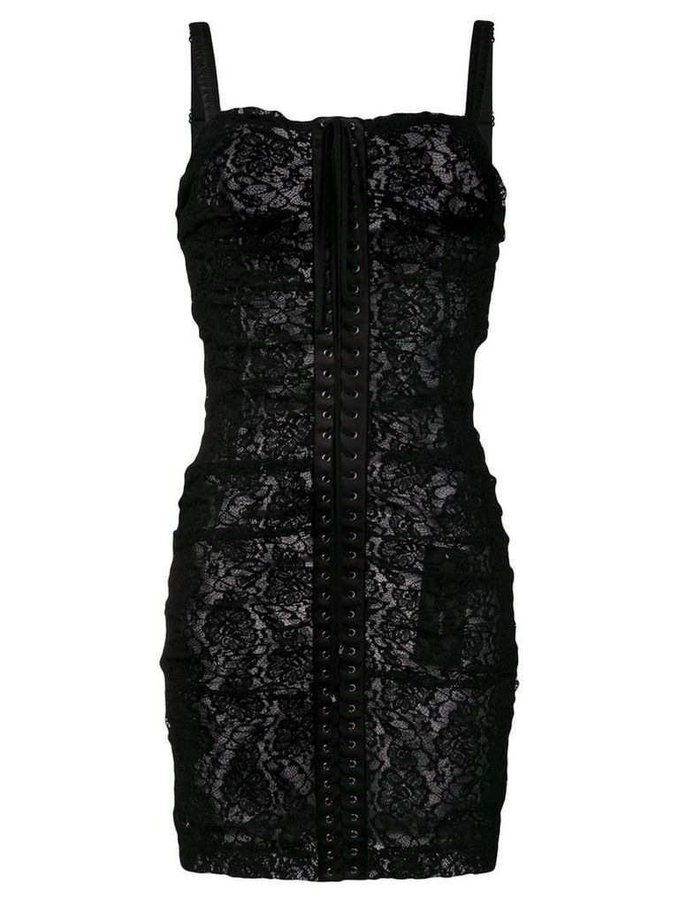 Dolce & Gabbana front lace-up dress - Black