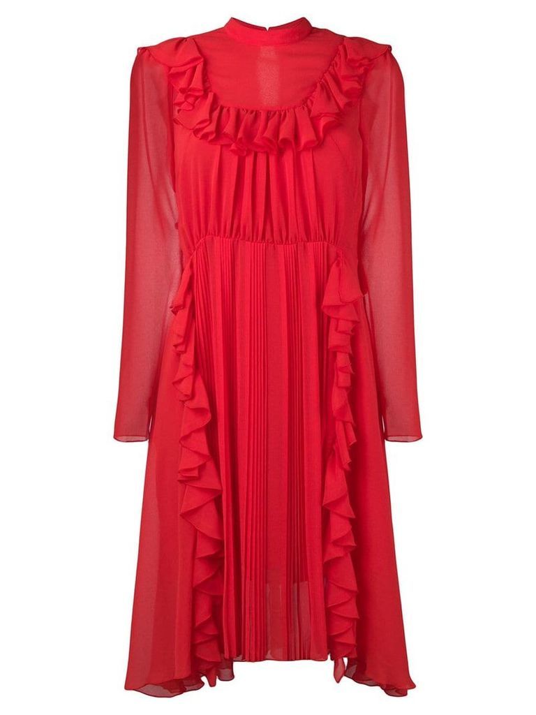 Dondup ruffled front dress - Red