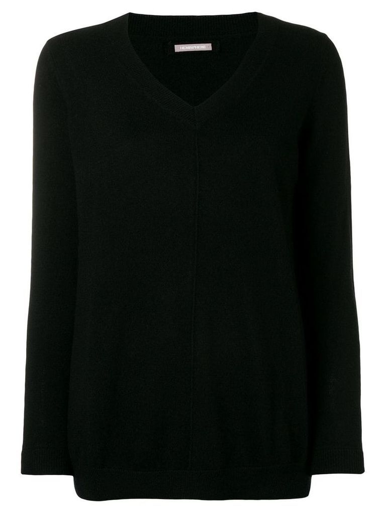 Hemisphere cashmere V-neck sweater - Black