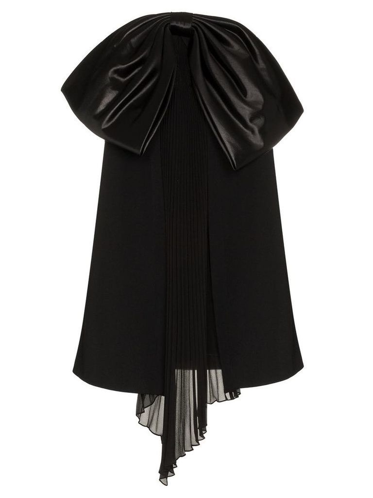 Givenchy bow detail pleat silk dress - Black