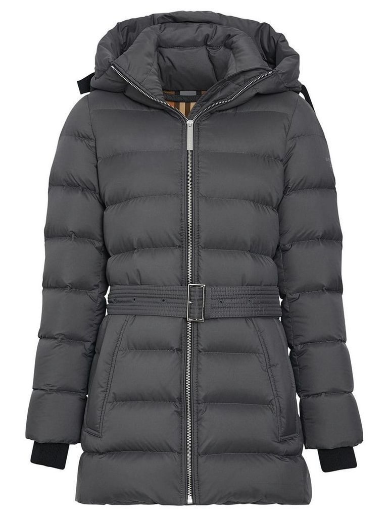 Burberry Down-filled Hooded Puffer Coat - Grey
