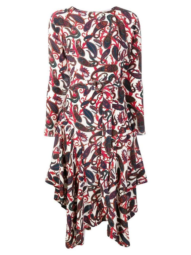 Chloé belted paisley midi dress - Red