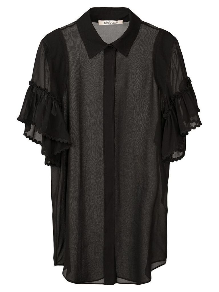 Roberto Cavalli sheer silk shirt - Black