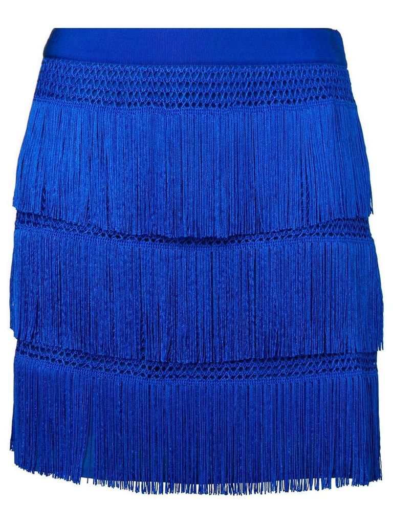 Alberta Ferretti flapper fringe skirt - Blue