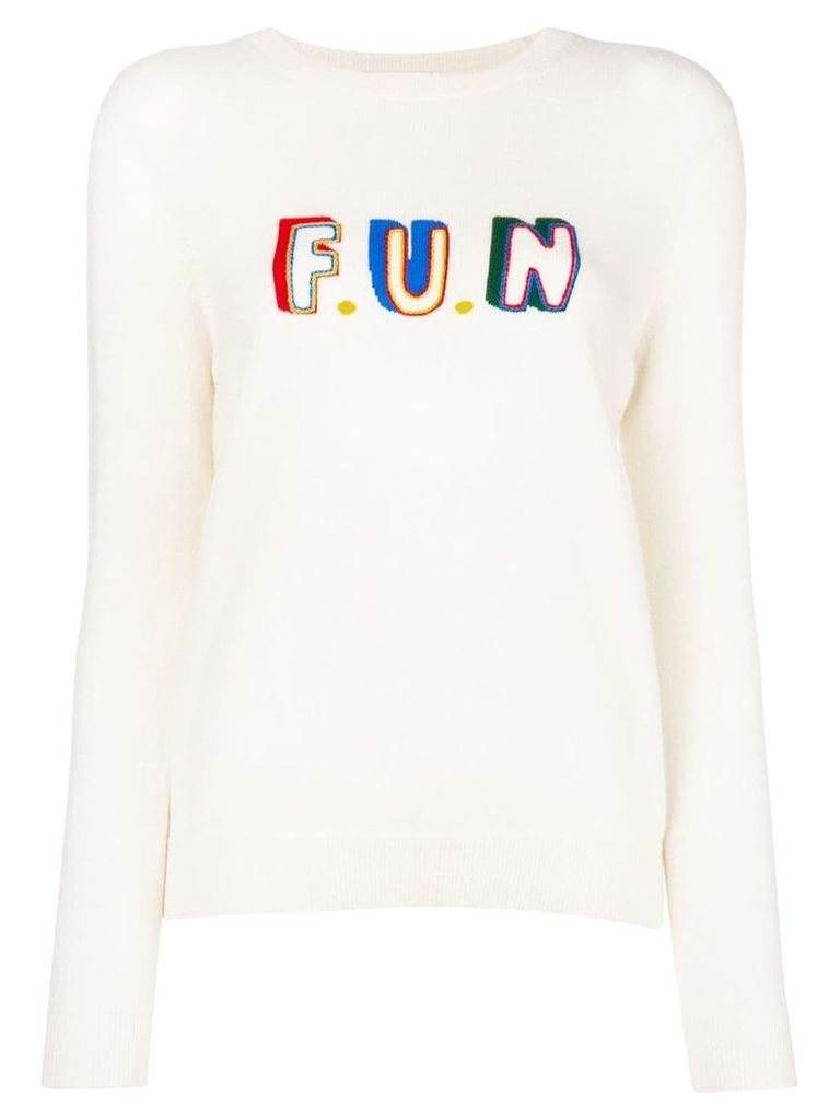 Chinti & Parker slogan embroidered sweater - White