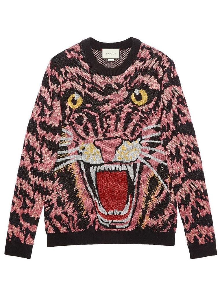 Gucci Lurex wool tiger sweater - Black