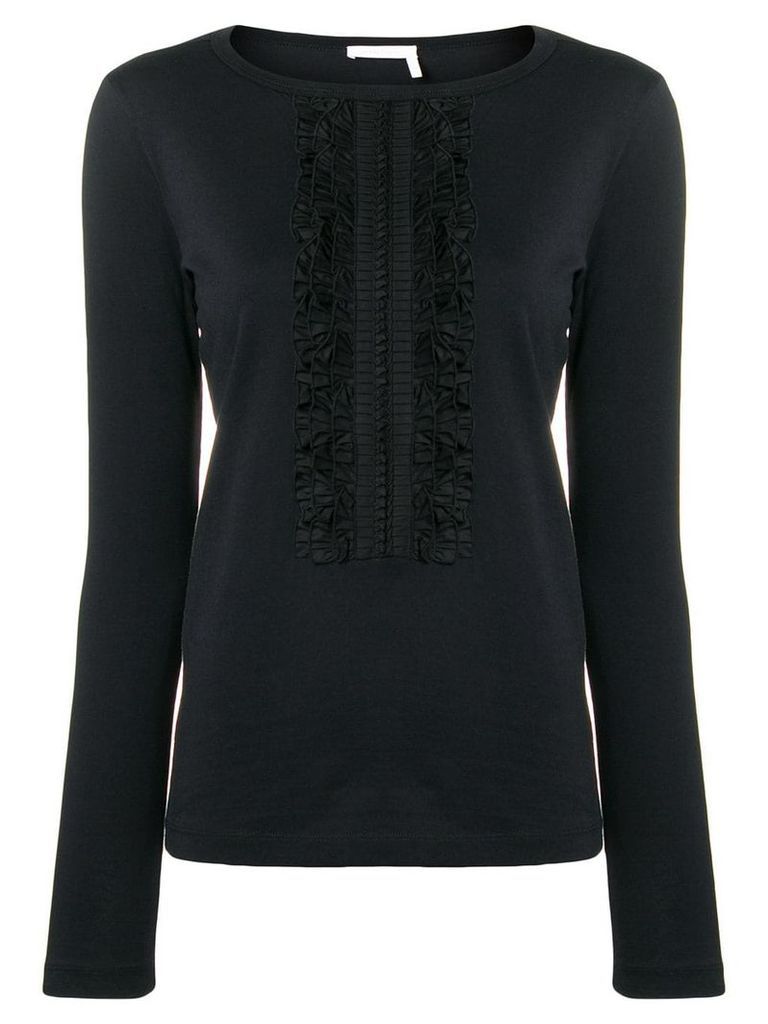 See By Chloé slim-fit ruffle detail blouse - Black