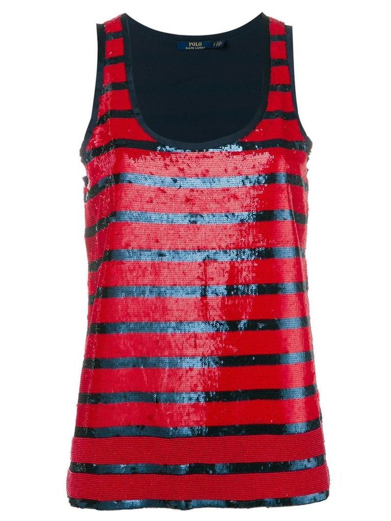 Polo Ralph Lauren striped sequined tank top - Red