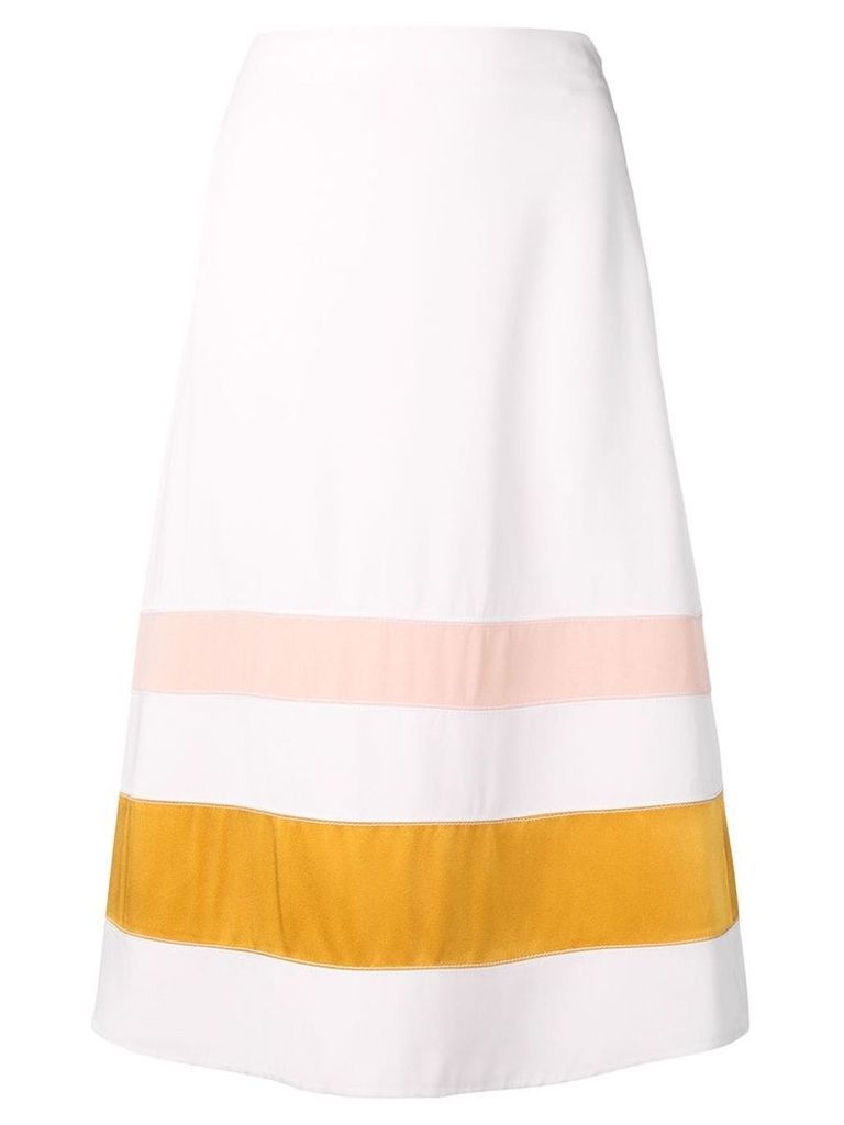 Marni striped A-line skirt - White