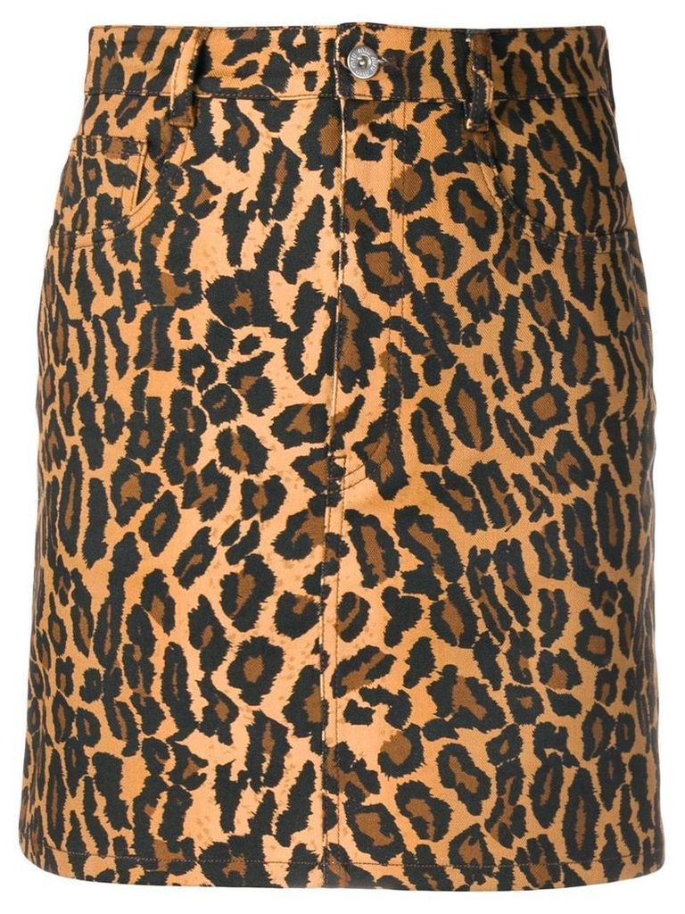 Miu Miu leopard mini skirt - Brown