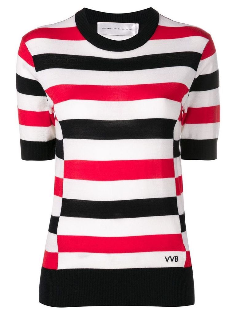 Victoria Victoria Beckham striped knitted blouse - NEUTRALS