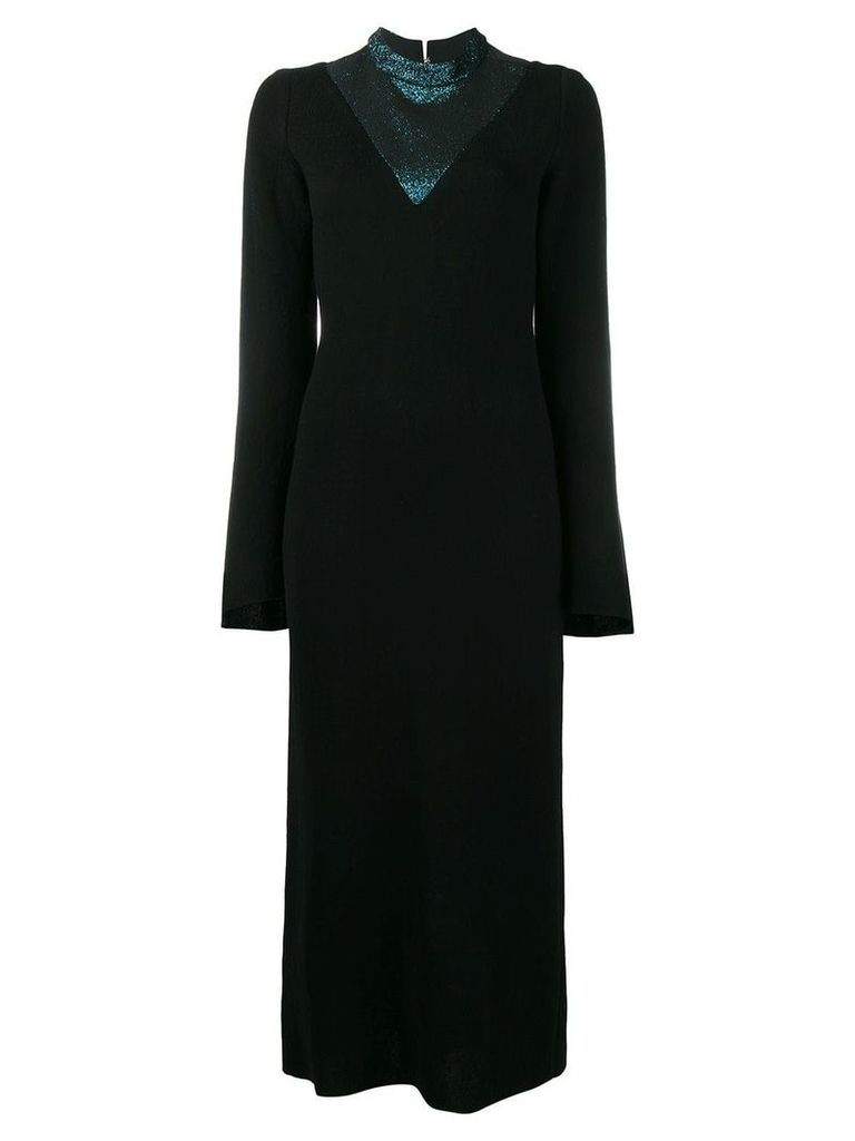 Ellery metallic neck detail dress - Black