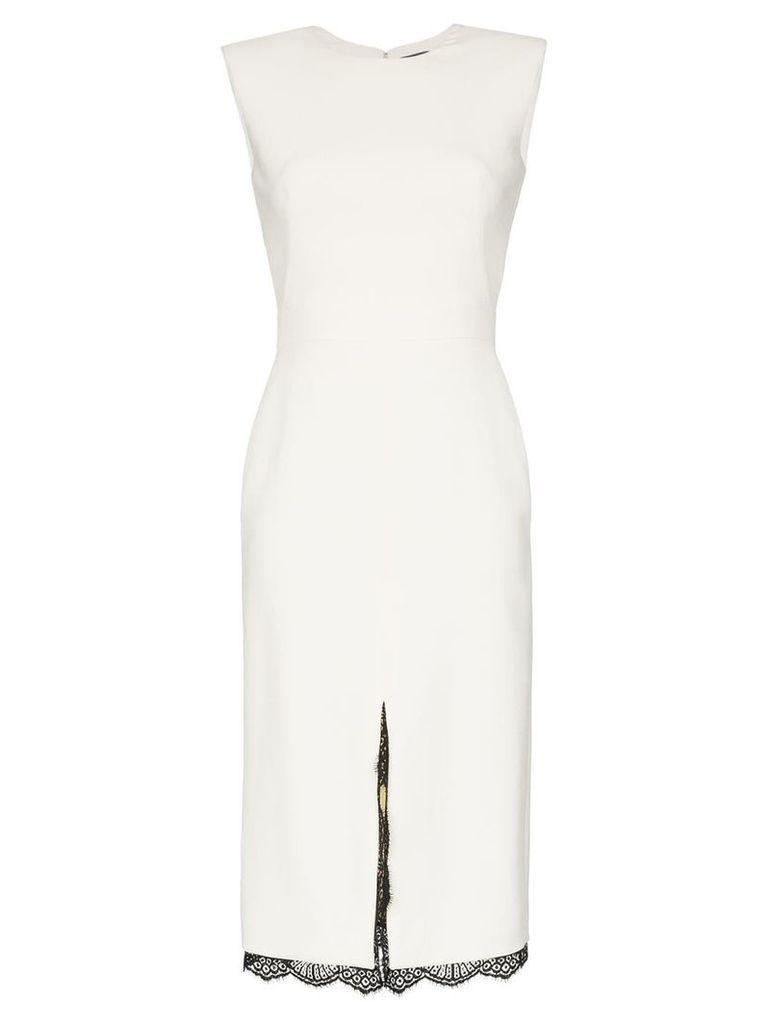 Alexander McQueen contrast lace detail dress - White