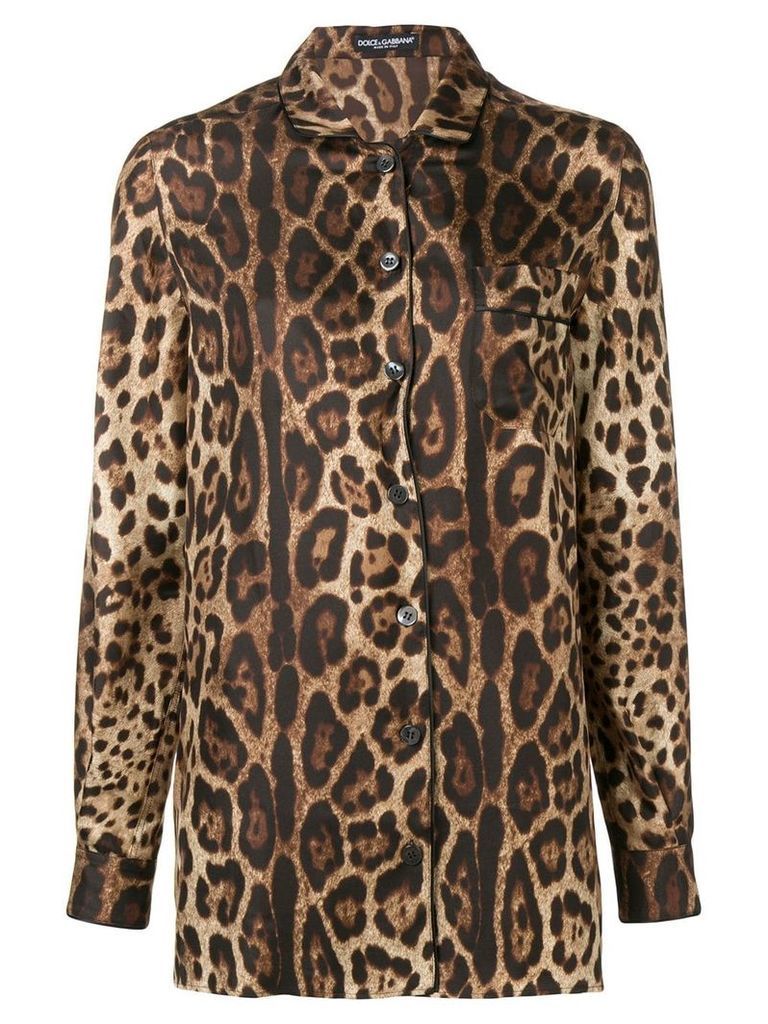 Dolce & Gabbana printed longsleeved blouse - Brown