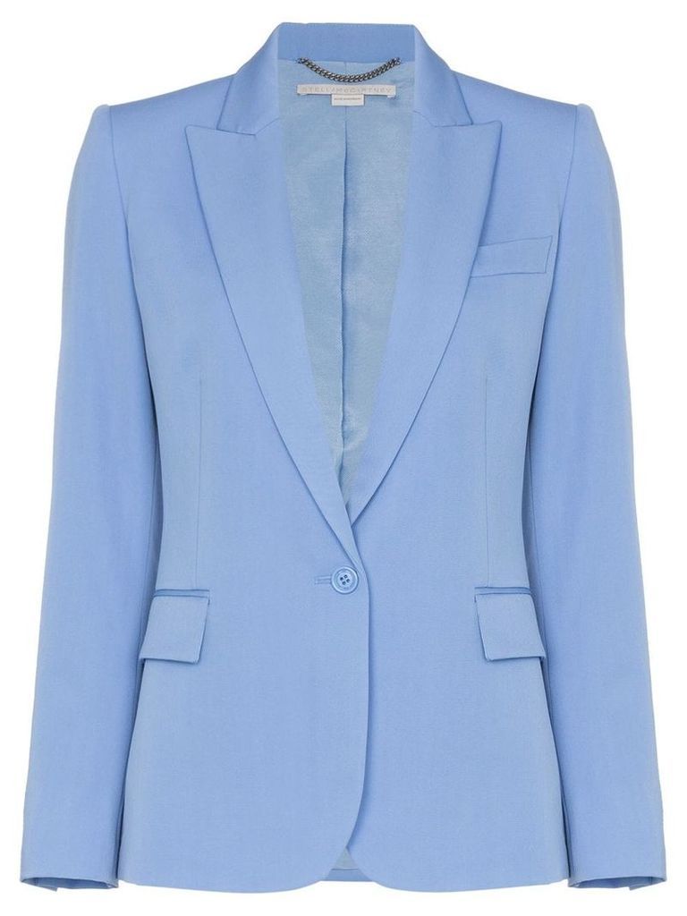Stella McCartney padded shoulder fitted blazer jacket - Blue
