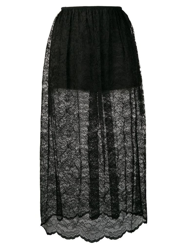 Paco Rabanne lace midi skirt - Black