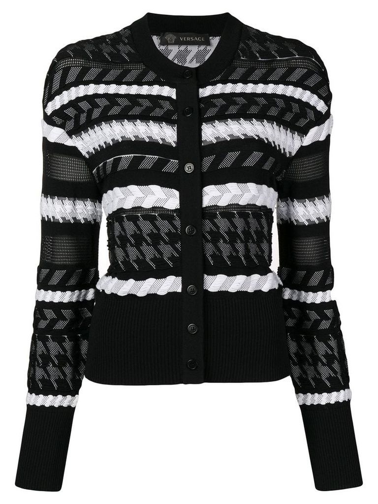 Versace knitted buttoned cardigan - Black