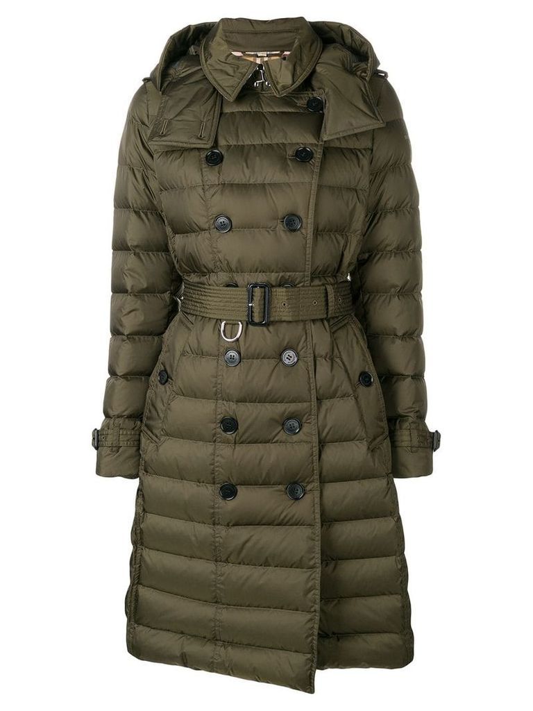 Burberry quilted double breasted coat - Green